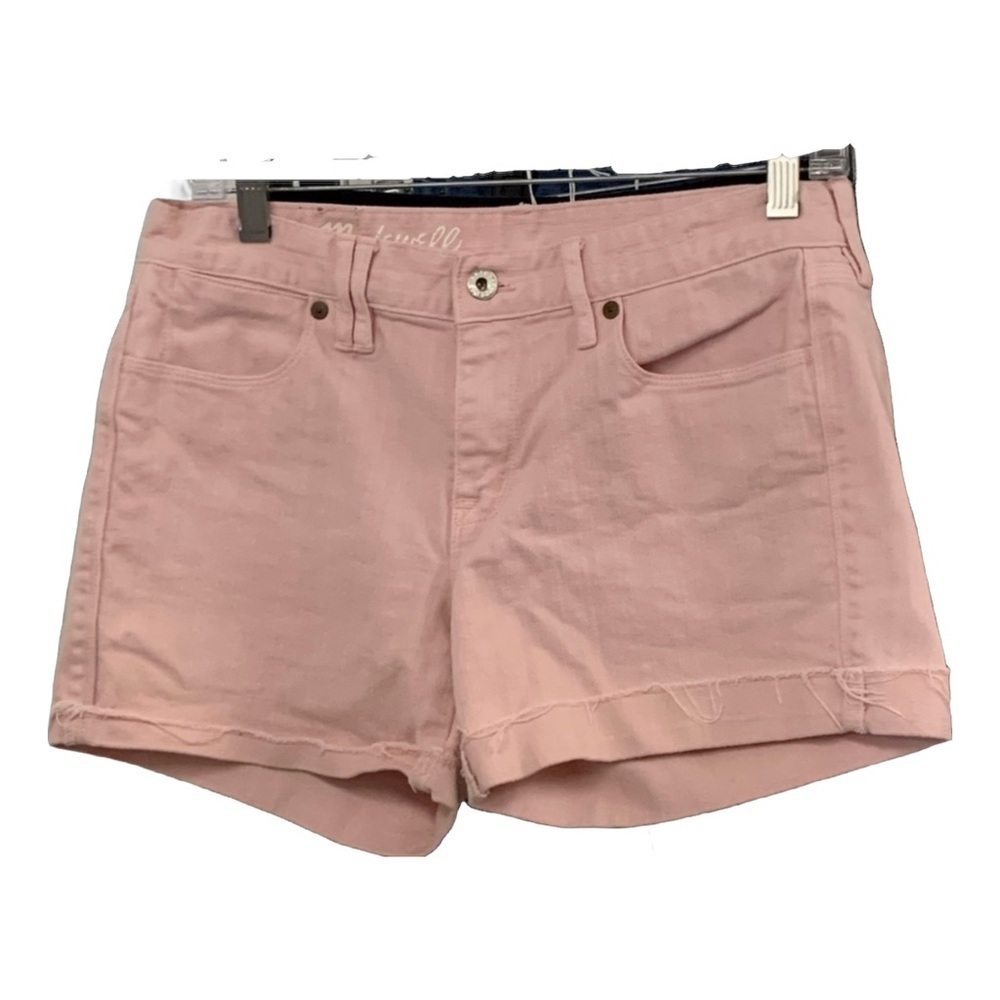 MADEWELL Mid Rise Cuffed Light Pink Denim Shorts Size 28